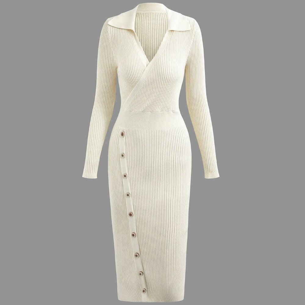 Elegant Cream Midi Dress